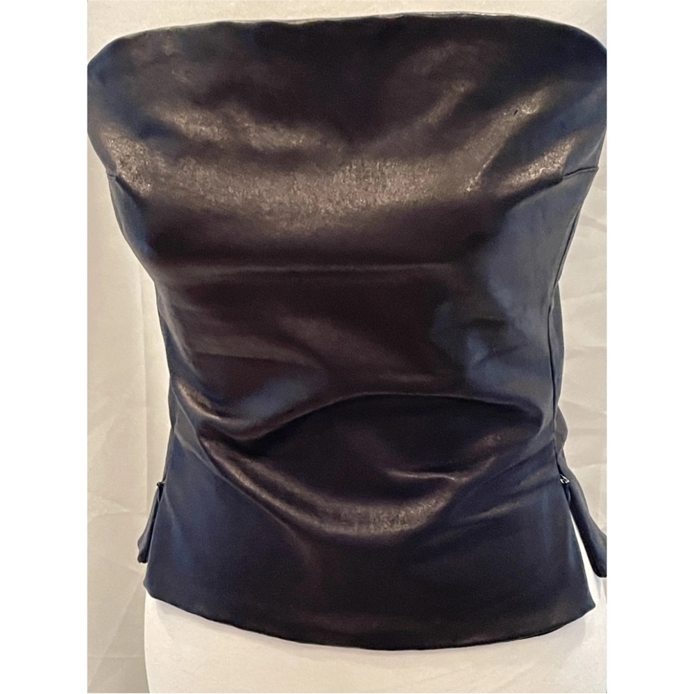 Fernando Garcia of Miami Beach black leather tube top